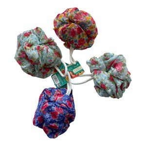 Pionner Woman Set of four (4) Bath Poufs! One each Pattern.Color Multicolor, New